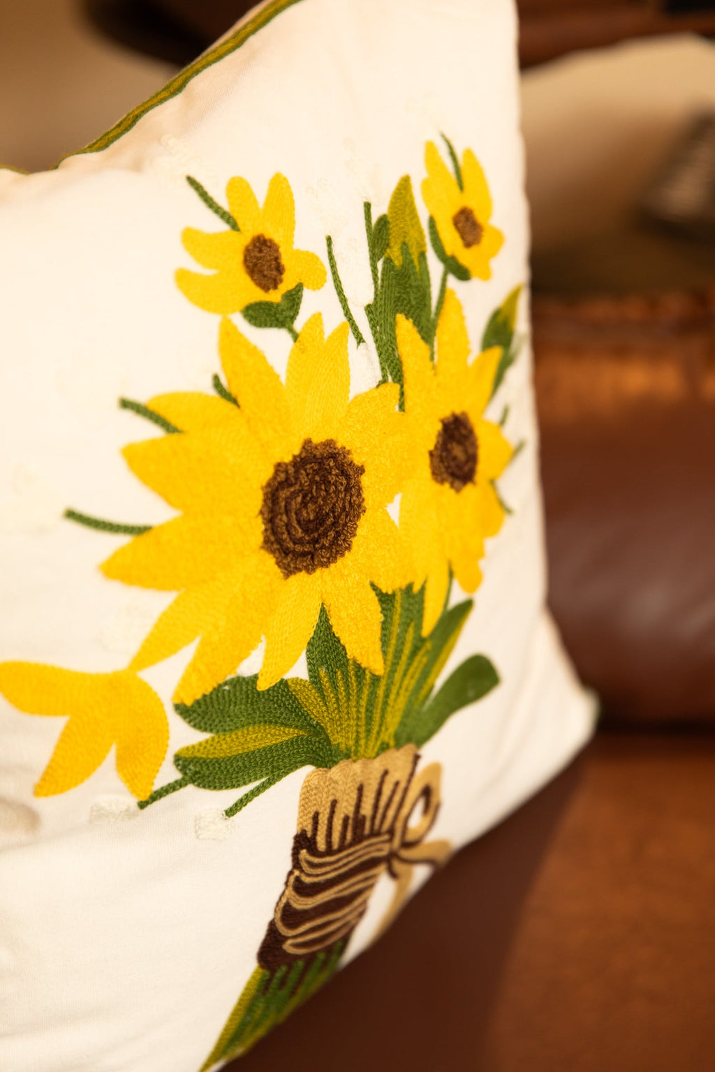 Bright Garden Embroidery Cushion