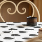 Black Polka Dot Tassel Table Cloth