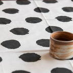 Black Polka Dot Tassel Table Cloth