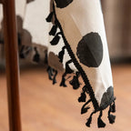 Black Polka Dot Tassel Table Cloth