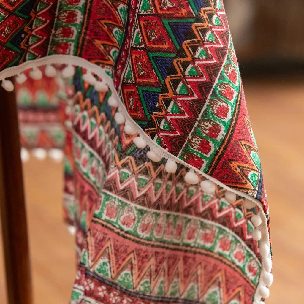 Bohemian Days Diamond Tassel Table Cloth