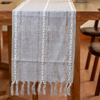 Cloudy Day Tassel Table Runner