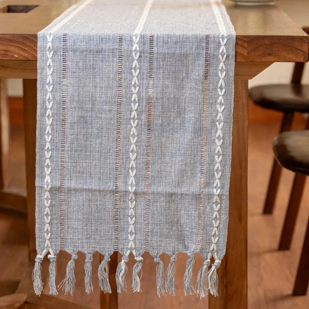 Cloudy Day Tassel Table Runner - FINAL SALE