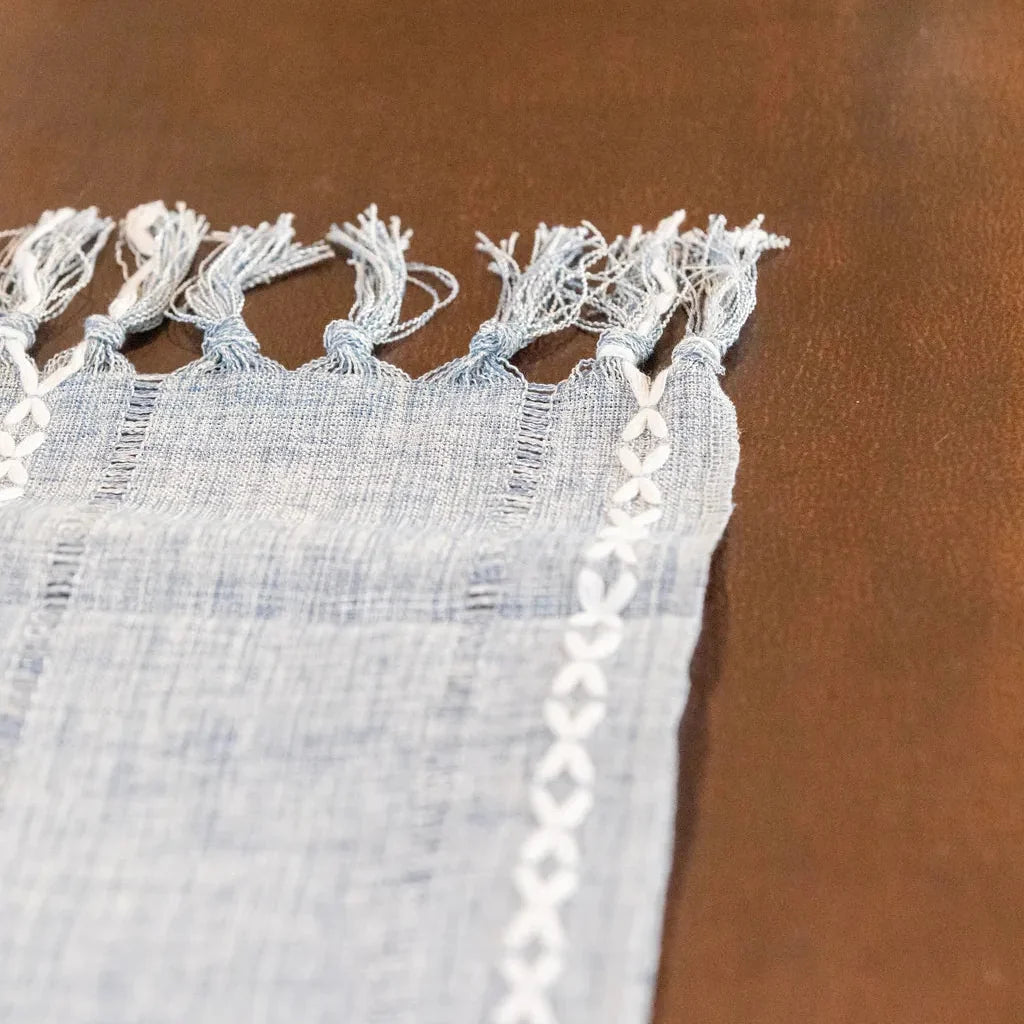 Cloudy Day Tassel Table Runner