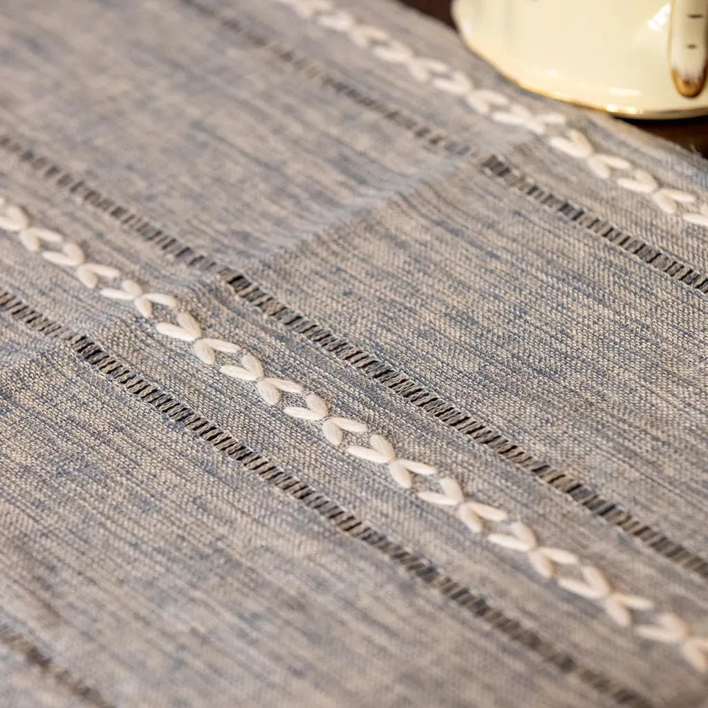 Cloudy Day Tassel Table Runner