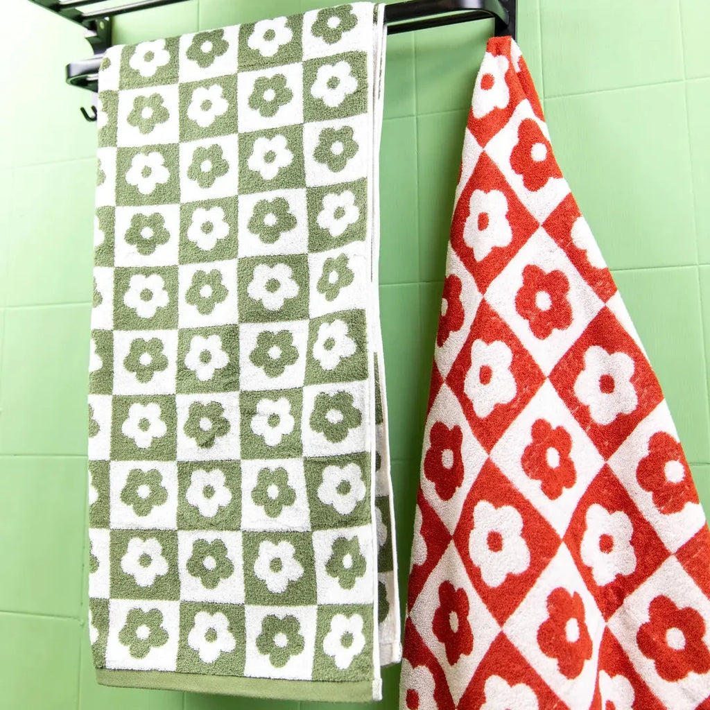Floral Checkered Towel