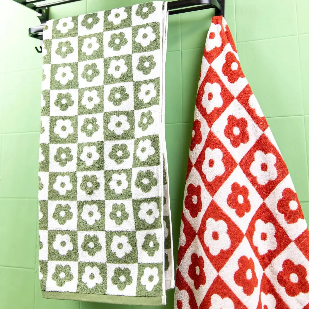 Floral Checkered Towel