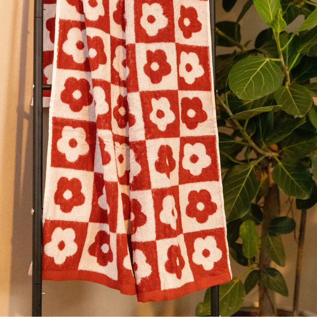 Floral Checkered Towel
