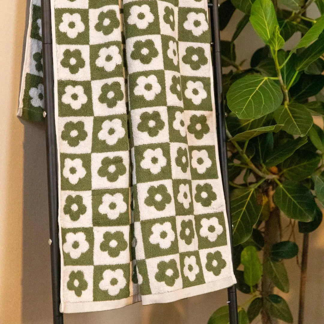 Floral Checkered Towel