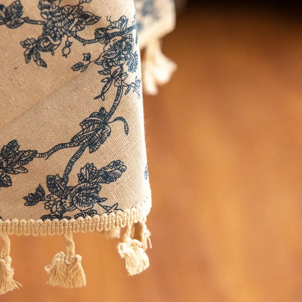 Floral Decadence Tassel Table Cloth