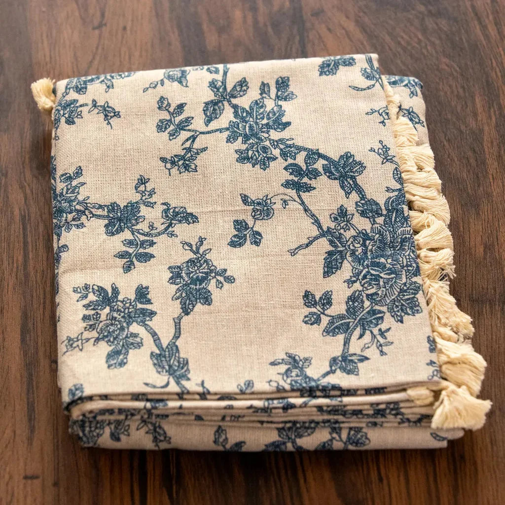 Floral Decadence Tassel Table Cloth