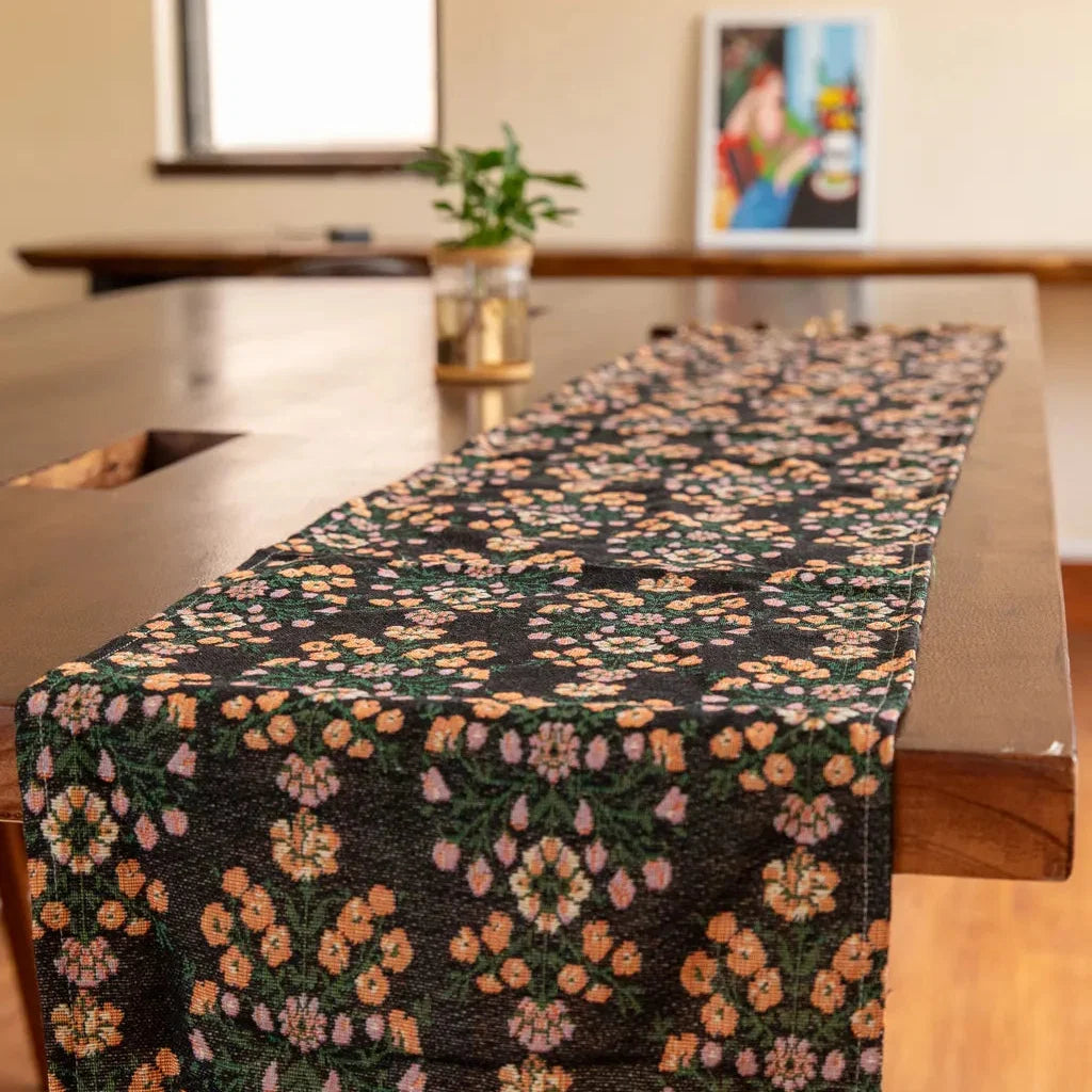 Midnight Bloom Table Runner