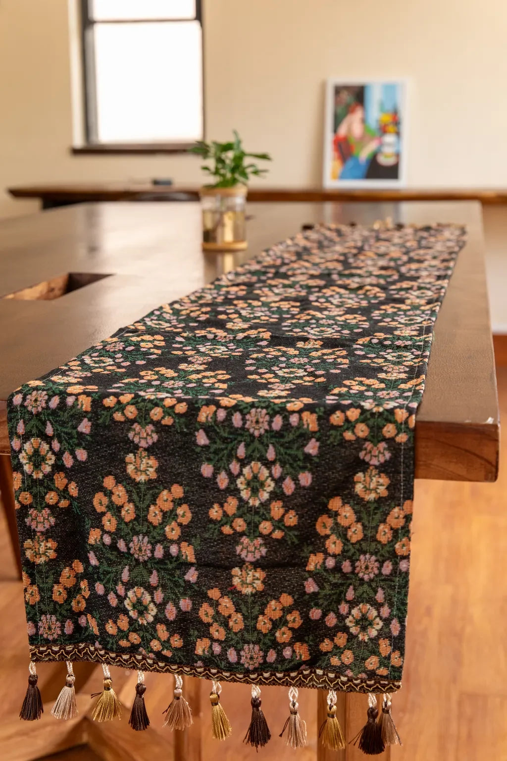 Midnight Bloom Table Runner