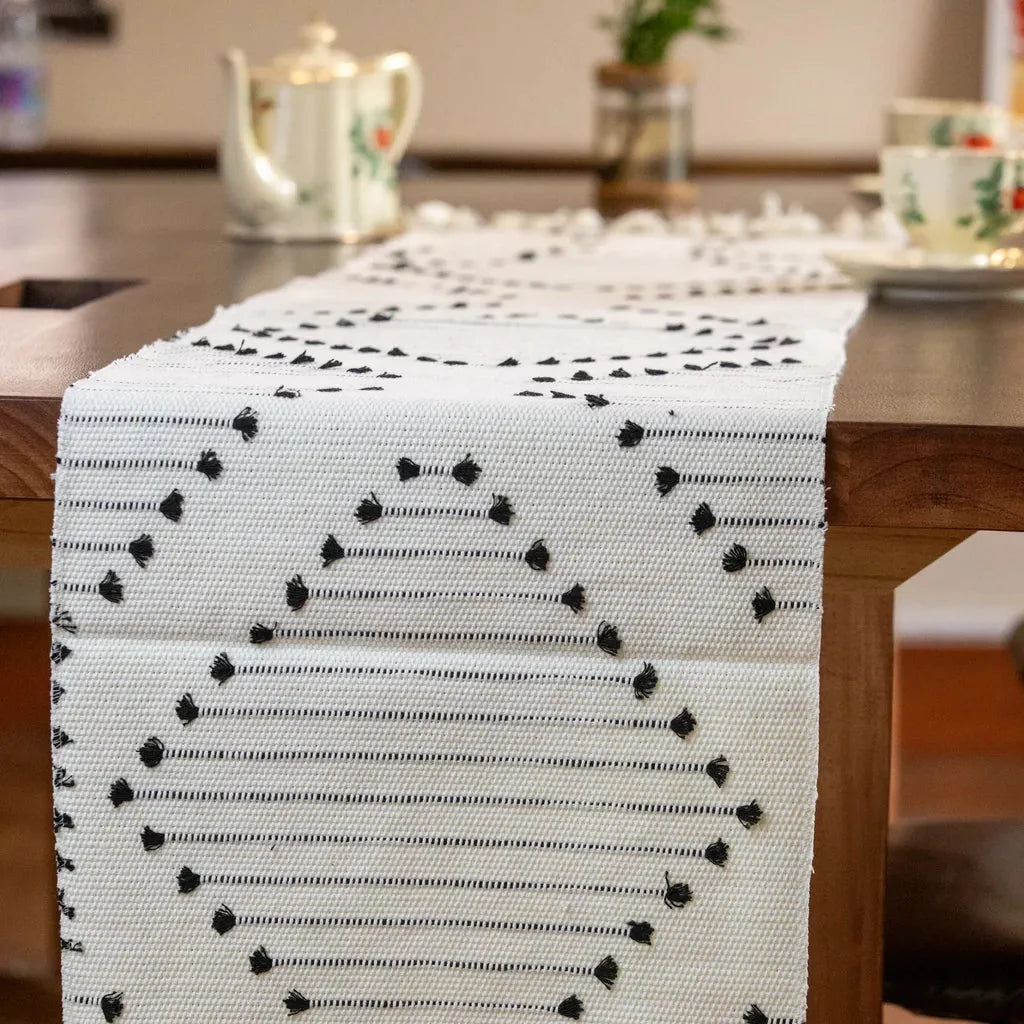 Moroccan Tassel Table Runner