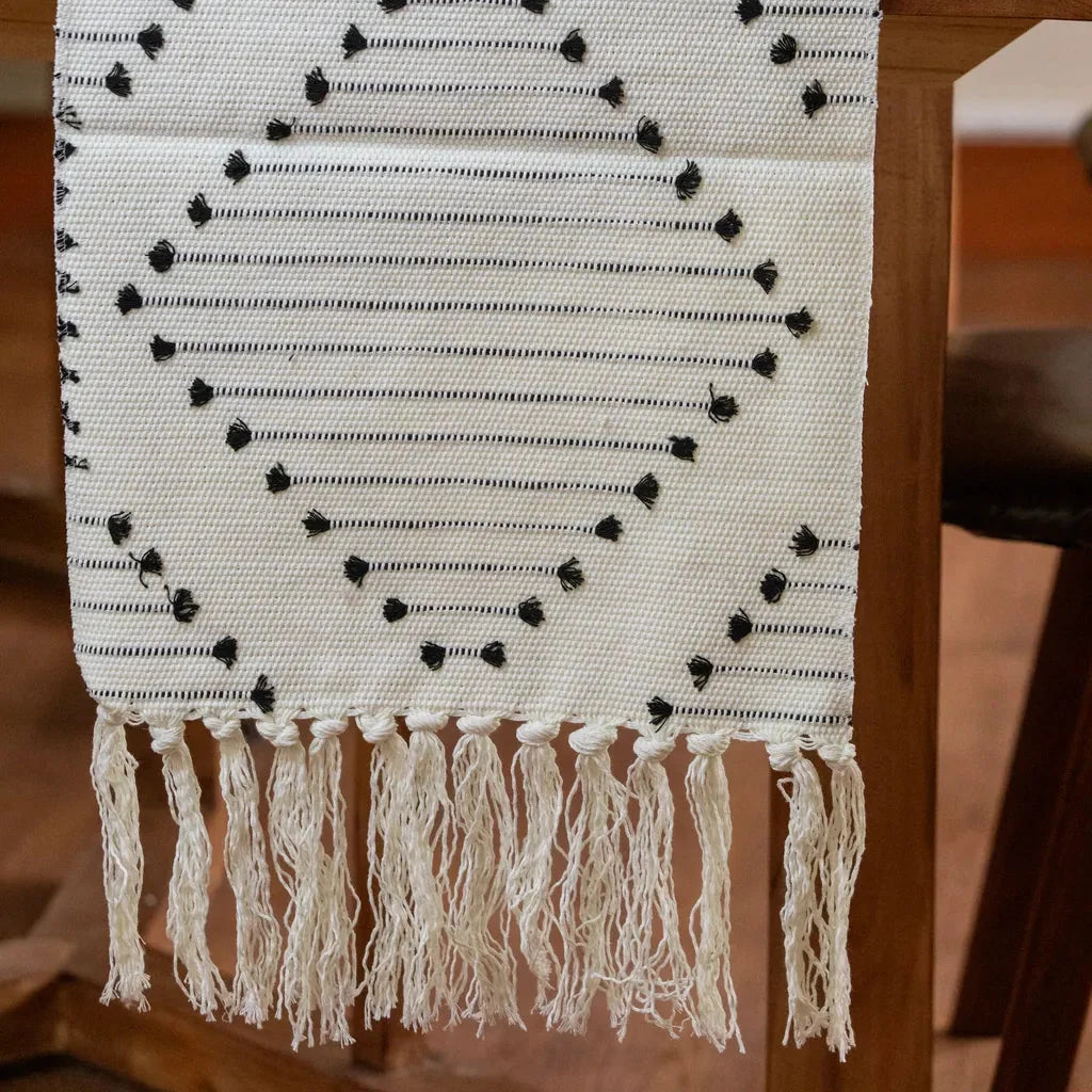 Moroccan Tassel Table Runner