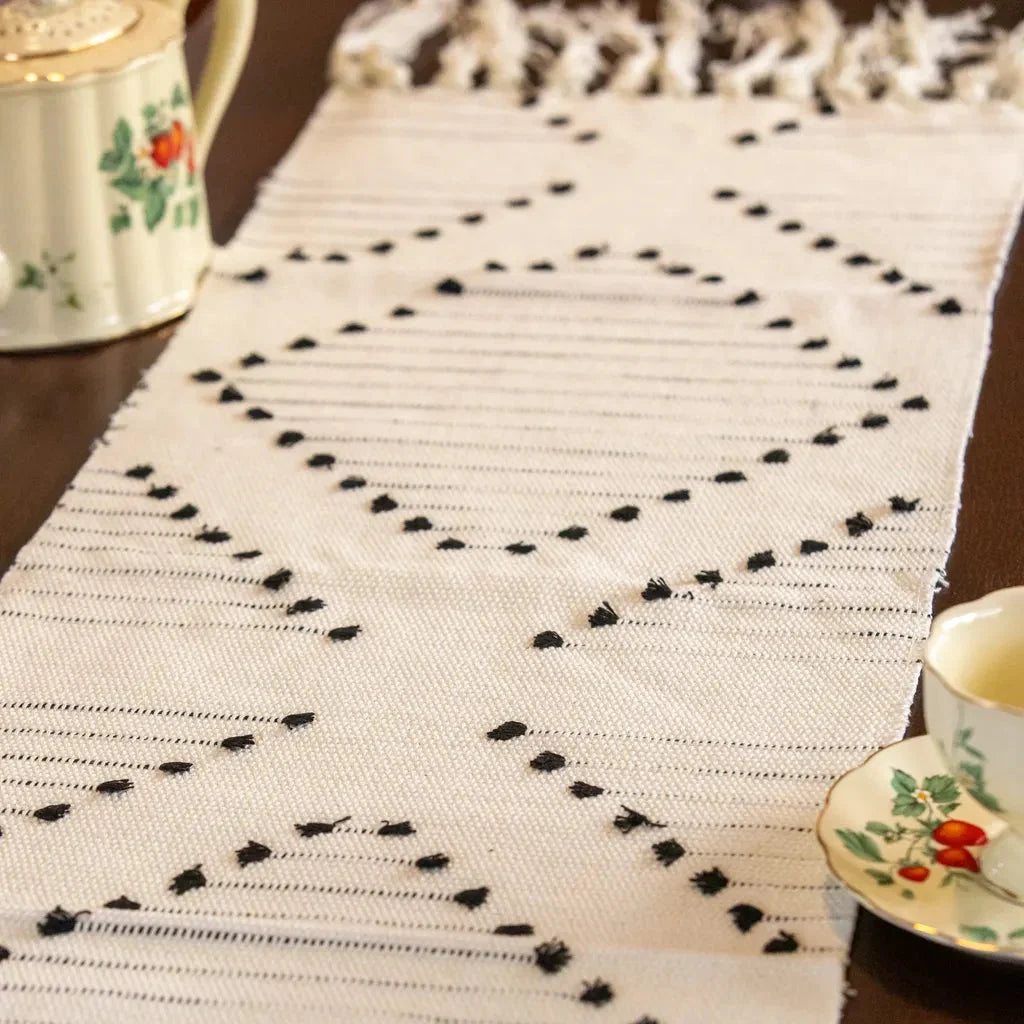 Moroccan Tassel Table Runner