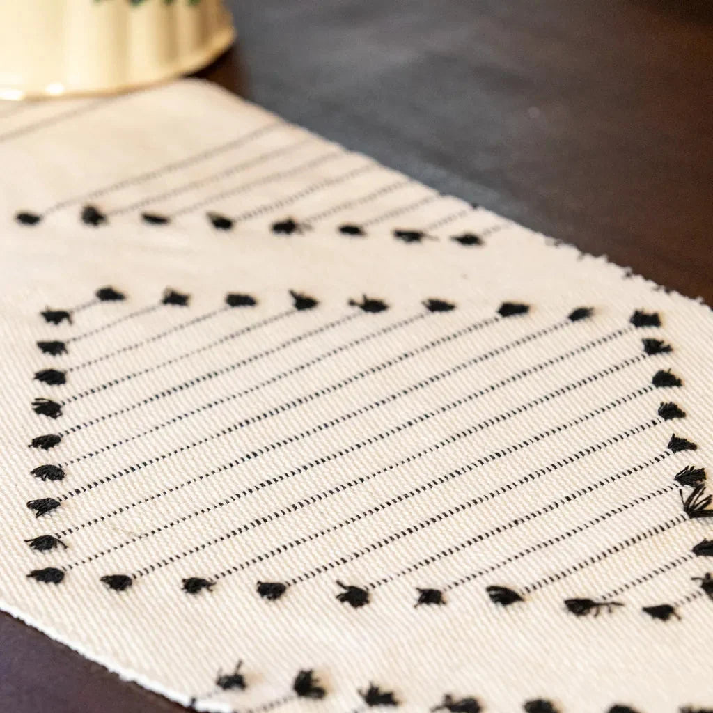 Moroccan Tassel Table Runner