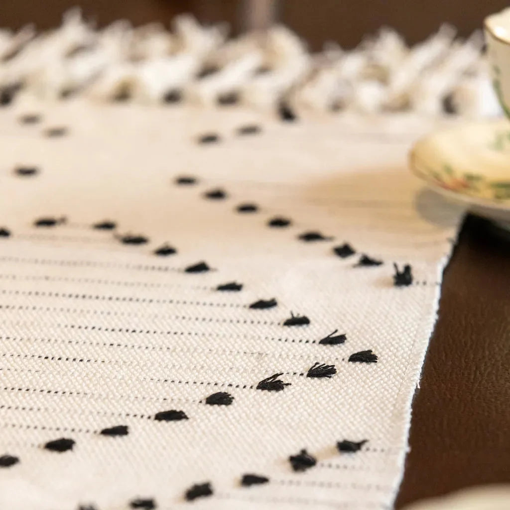 Moroccan Tassel Table Runner