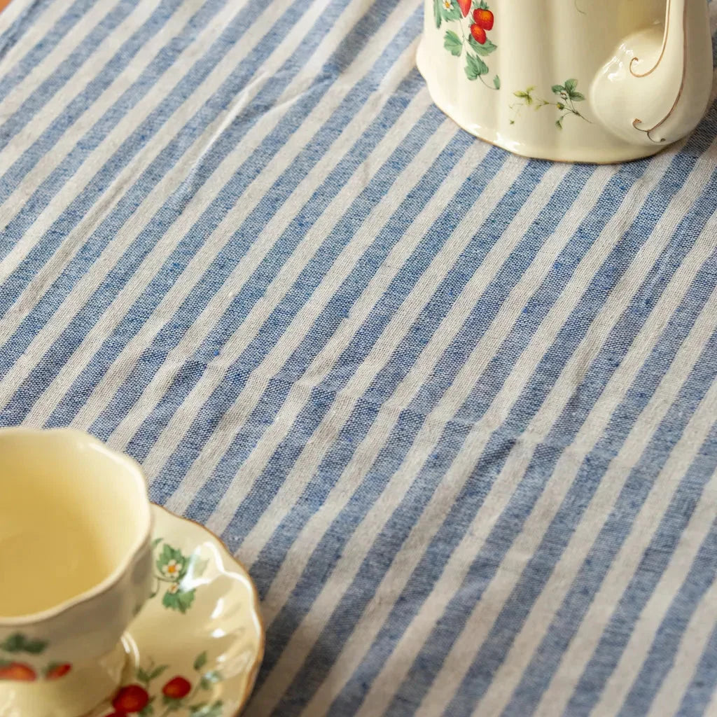 Striped Tassel Table Cloth