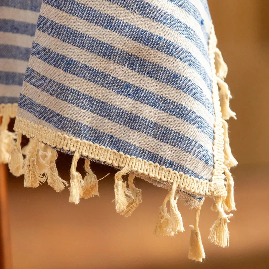 Striped Tassel Table Cloth