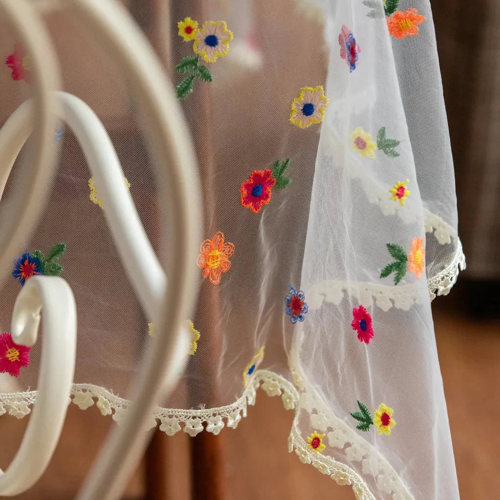 Sweeter Things Embroidered Lace Table Cloth