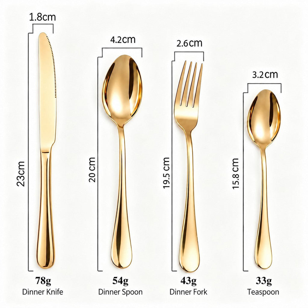 Abu Dhabi Gold Luxury Stainless Steel Cutlery Set