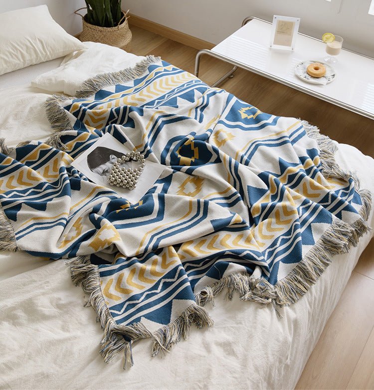 Diagonal Tassel  Blanket