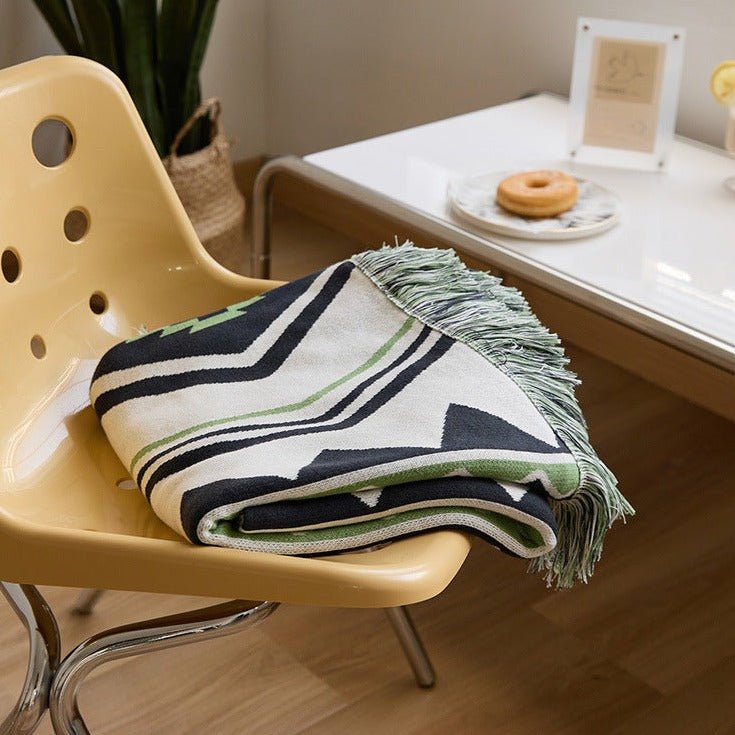Diagonal Tassel  Blanket