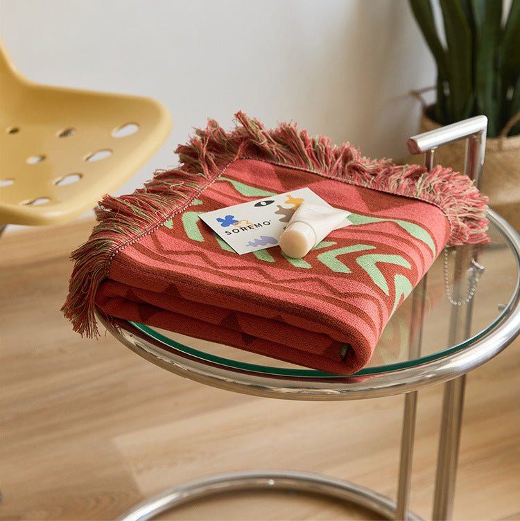 Diagonal Tassel  Blanket