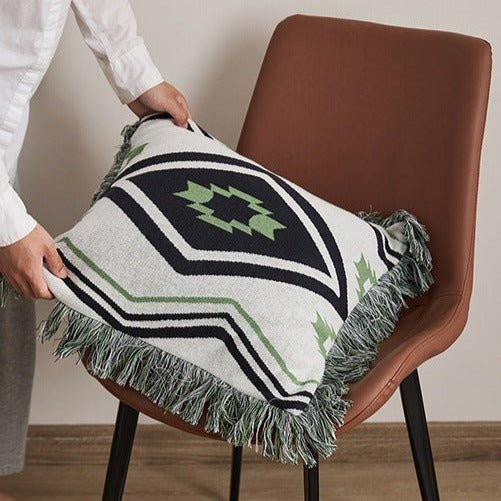 Diagonal Tassel Cushion