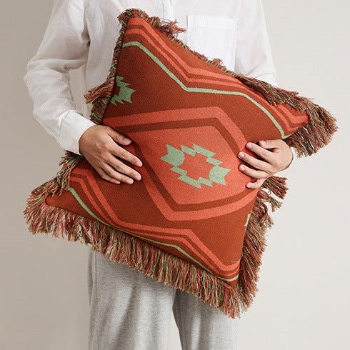 Diagonal Tassel Cushion