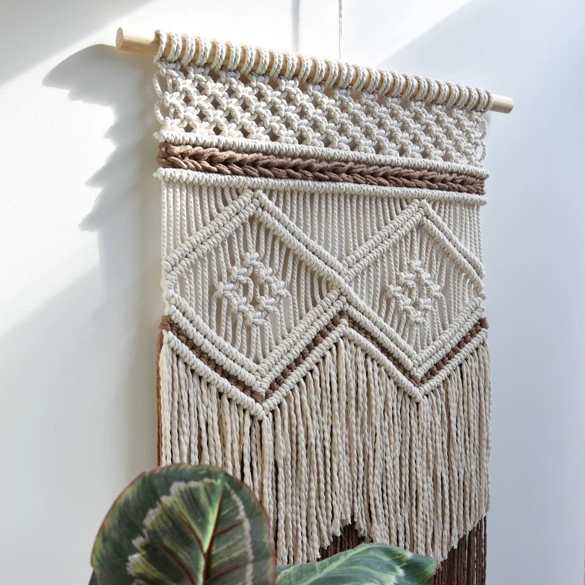 Diamond Pattern Macrame Wall Decor
