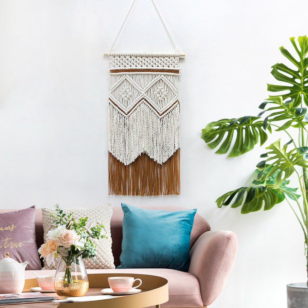 Diamond Pattern Macrame Wall Decor