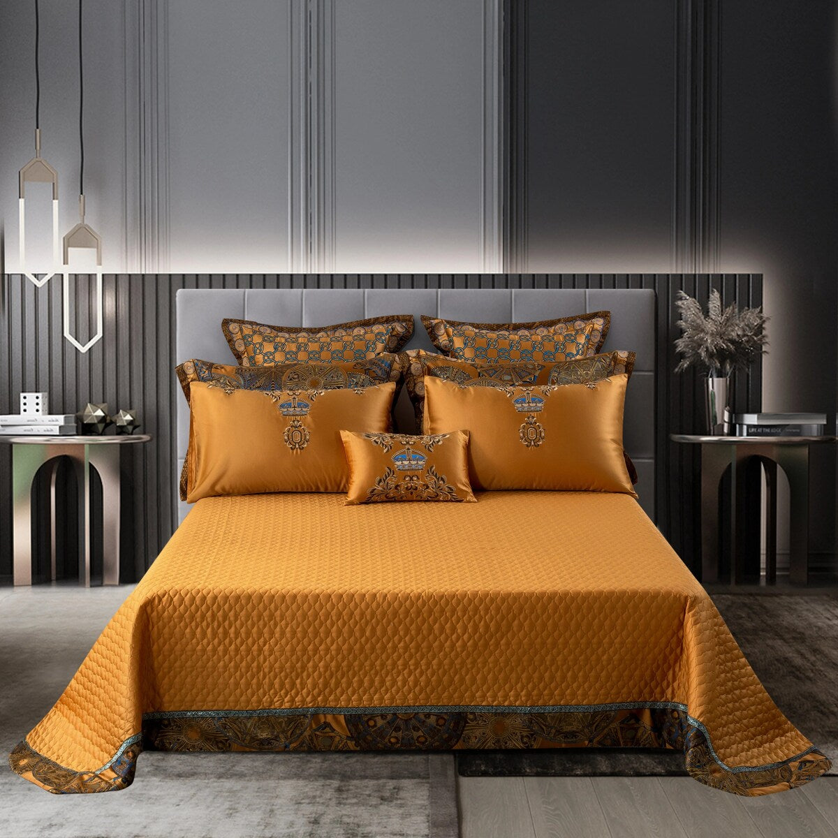 Khronom Royal Luxury Egyptian Cotton Satin Bedding Set