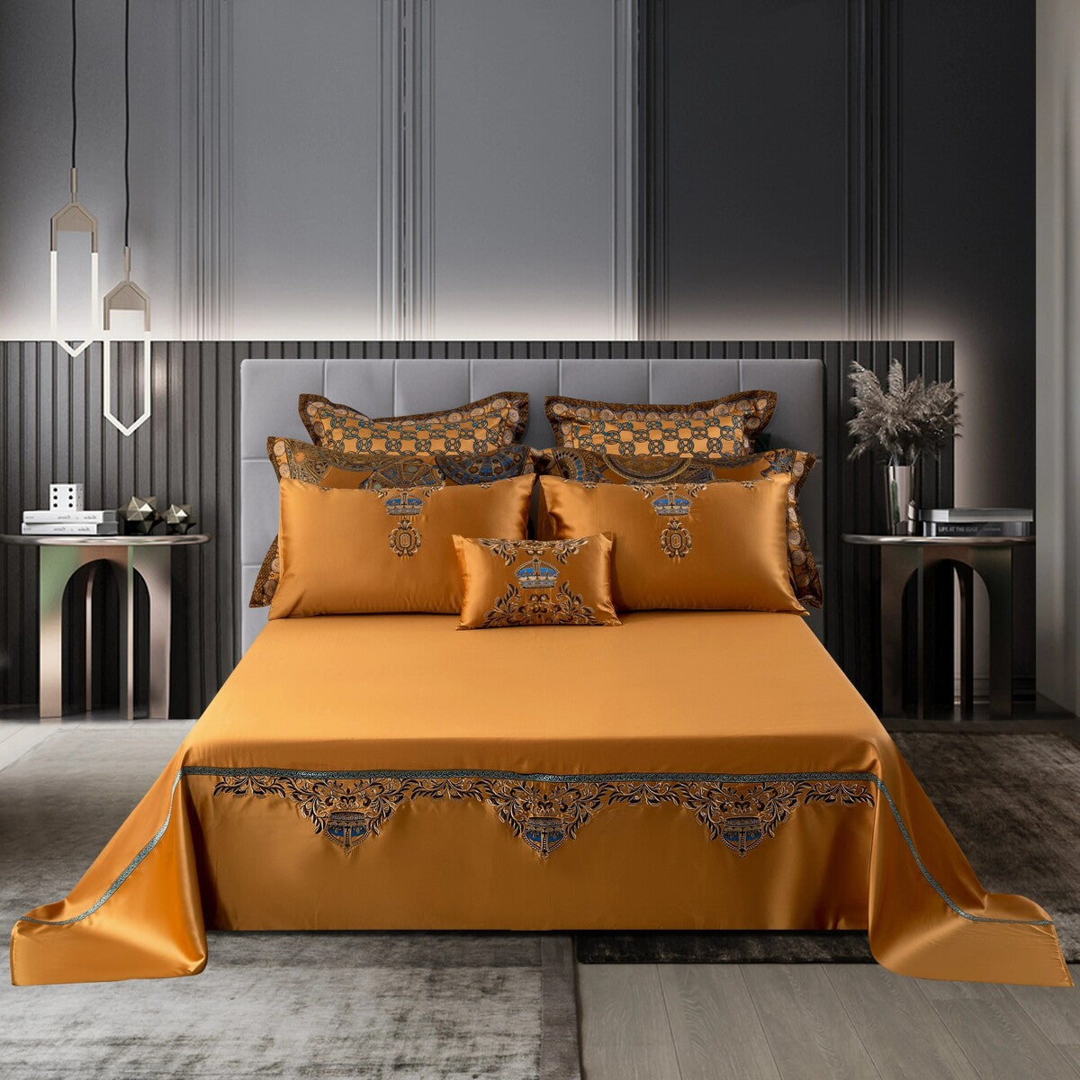 Khronom Royal Luxury Egyptian Cotton Satin Bedding Set