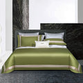Sinatra Green Border Trim Egyptian Cotton Bedding Set