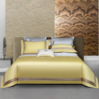 Sinatra Ecru Border Trim Egyptian Cotton Bedding Set