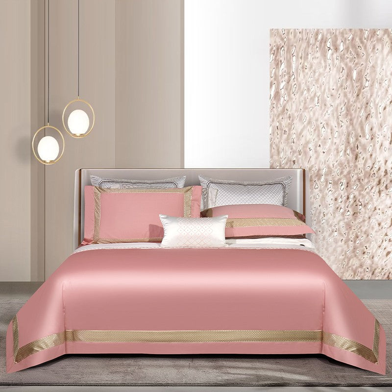 Sinatra Rose Border Trim Egyptian Cotton Bedding Set
