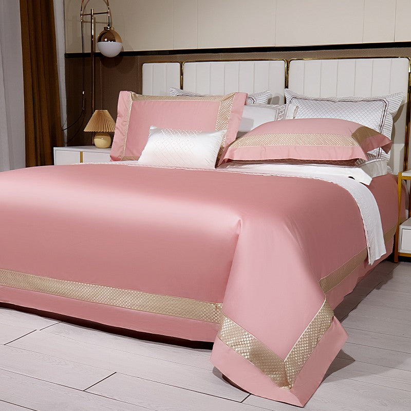 Sinatra Rose Border Trim Egyptian Cotton Bedding Set
