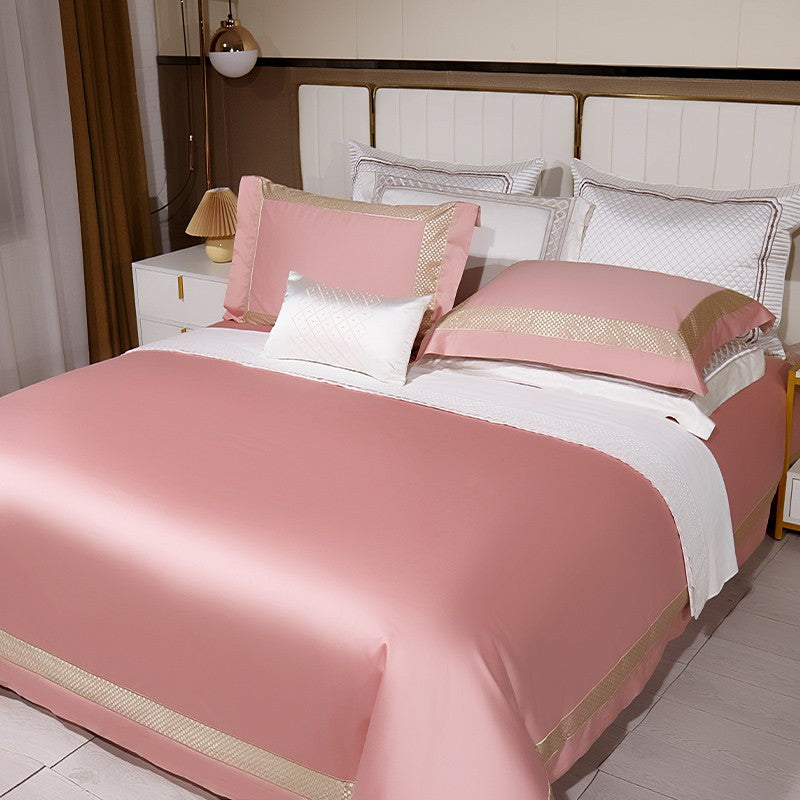 Sinatra Rose Border Trim Egyptian Cotton Bedding Set