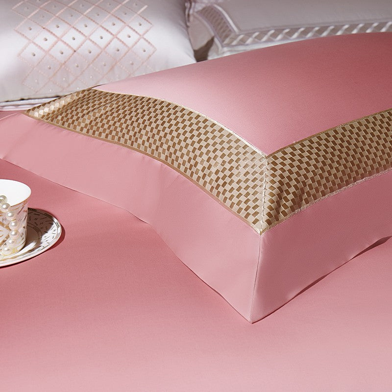 Sinatra Rose Border Trim Egyptian Cotton Bedding Set