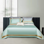 Sinatra Celadon Border Trim Egyptian Cotton Bedding Set