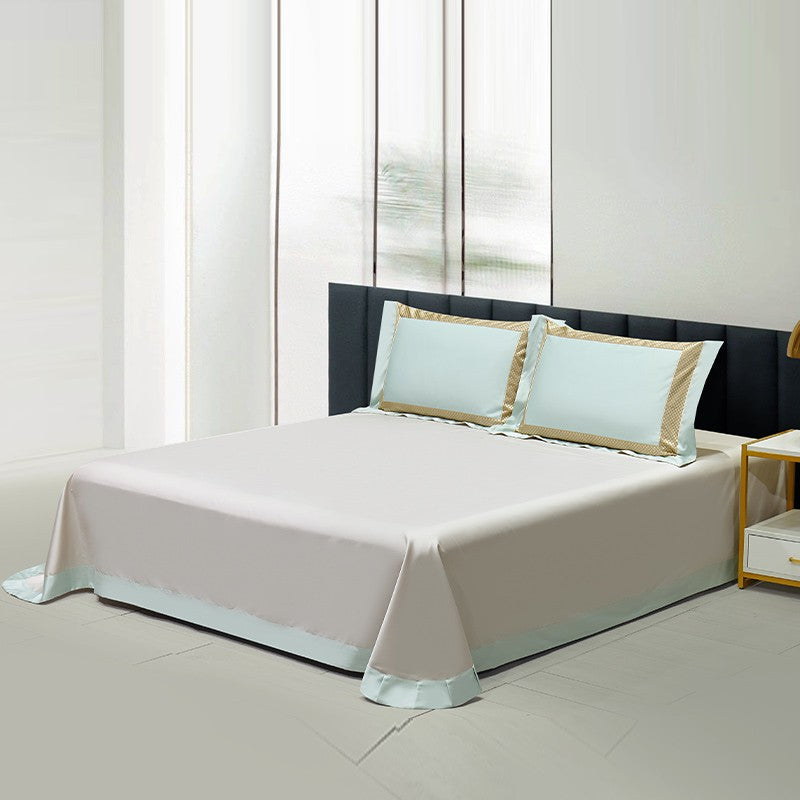 Sinatra Celadon Border Trim Egyptian Cotton Bedding Set