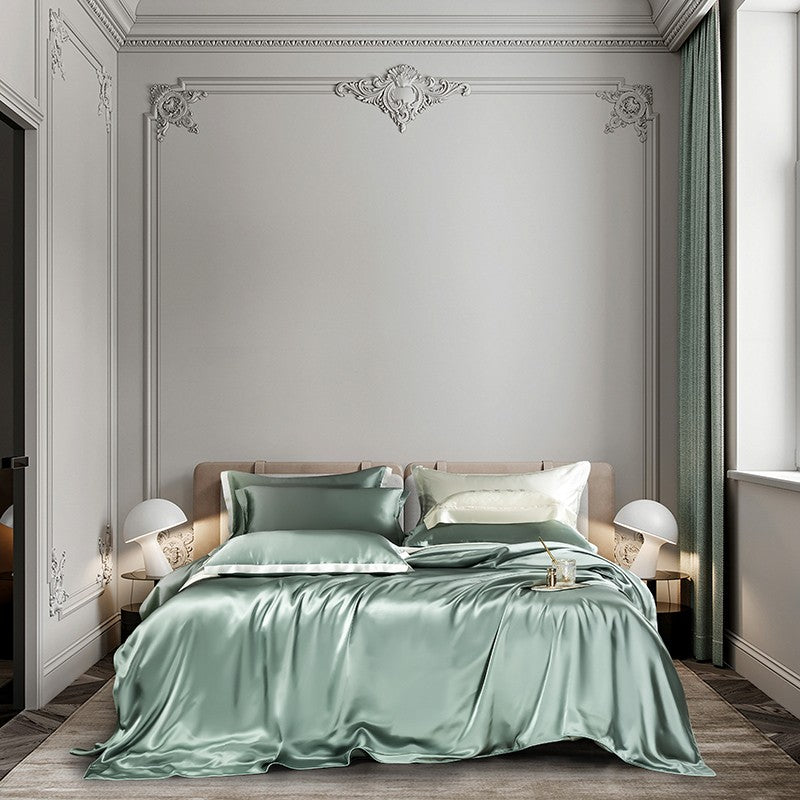 Zenith Green Luxury Pure Mulberry Silk Bedding Set