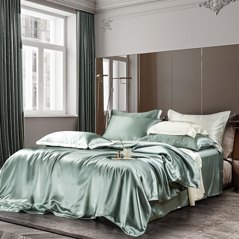 Zenith Green Luxury Pure Mulberry Silk Bedding Set
