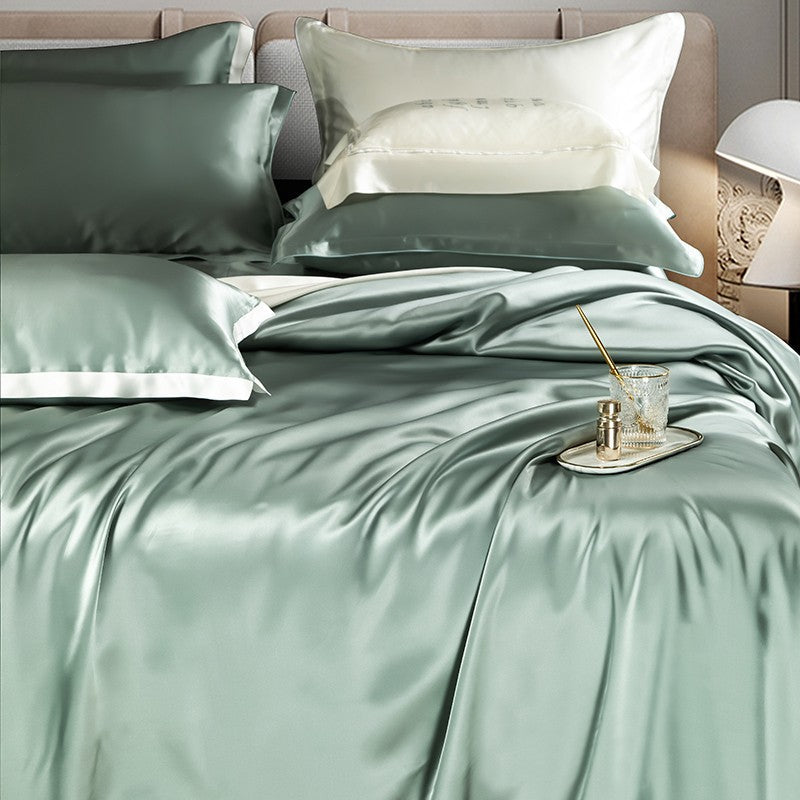 Zenith Green Luxury Pure Mulberry Silk Bedding Set