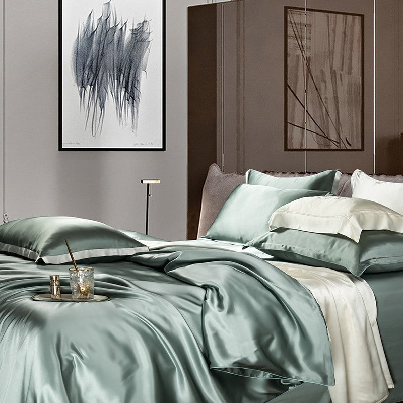 Zenith Green Luxury Pure Mulberry Silk Bedding Set