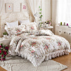 Josephine Romantic Floral Ruffled Cotton Bedding Set