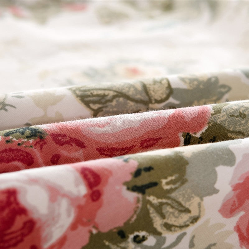 Josephine Romantic Floral Ruffled Cotton Bedding Set