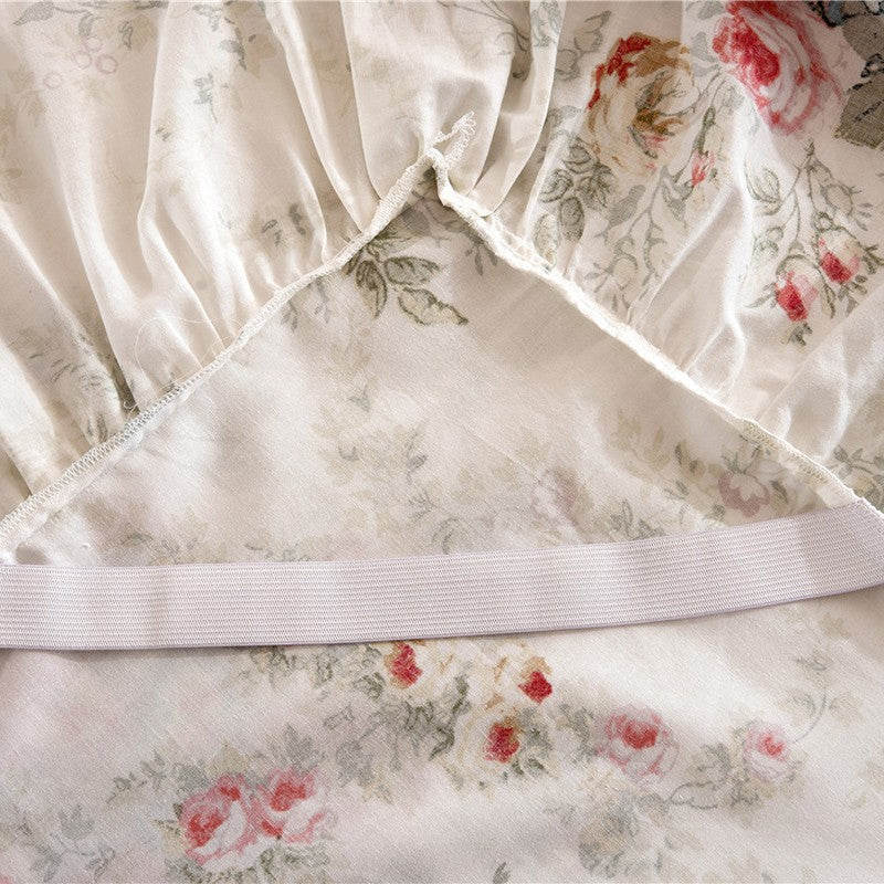 Josephine Romantic Floral Ruffled Cotton Bedding Set
